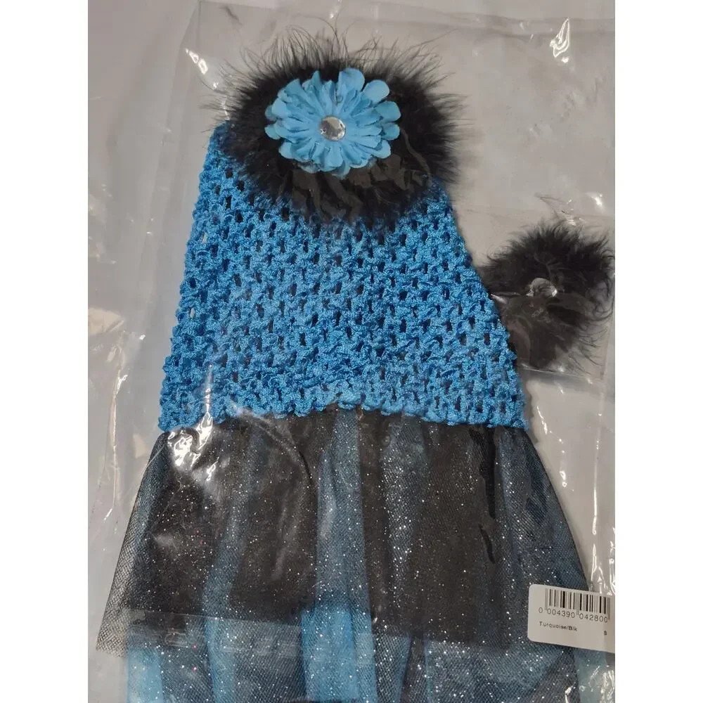 Dog , Cat Dress Tutu Black Blue Pet Outfit Size S Holloween Costume Puppy Skirt
